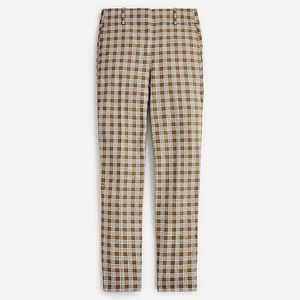 Cameron slim crop pant in gold plaid